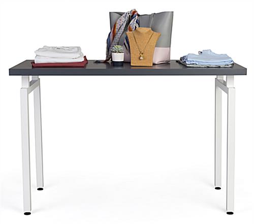Nestable Retail Display Table with White Legs White leg nestable retail display table