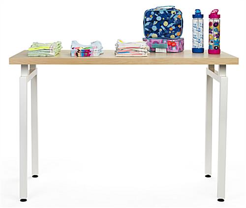 Nestable Accessory Display Table with White Legs White leg nestable accessory display table
