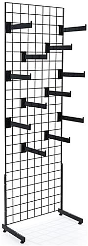 Set of 2 Black Gridwall "L" Stand Faceout Systems Black Gridwall "L" Stand Faceout System with 24 Total Hooks