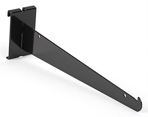 12" Black Gridwall Shelf Bracket with Glossy Finish Glossy 12" black gridwall shelf bracket