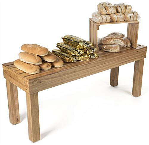 Wooden Stacking Tables also Used with Produce Wooden Stacking Tables with Breads