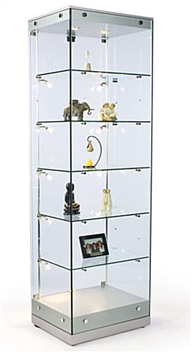 Glass Cabinets Feature Halogen Lights glass cabinets