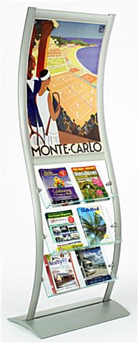 This magazine dispenser has a 24" x 36" poster holder Magazine Dispenser with 24" x 36" Poster Holder