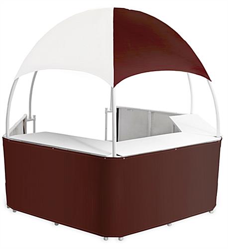 Burgundy/White Trade Show Gazebo with Vinyl Canopy 10' Wide Burgundy/White Trade Show Gazebo