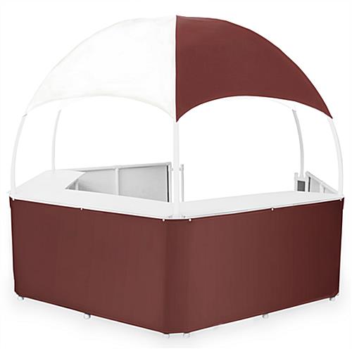 Portable Burgundy/White Gazebo Kiosk with Carrying Bags 12' Burgundy/White Gazebo Kiosk