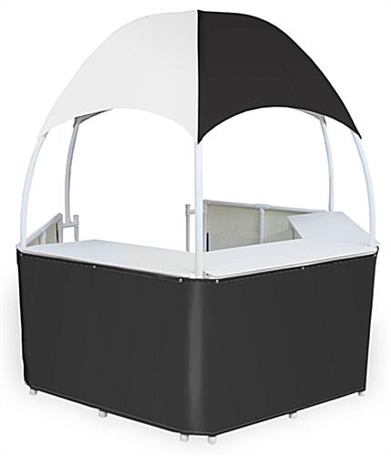 Black/White Gazebo Kiosk with FDA Approved Counters 8.5' Black/White Gazebo Kiosk