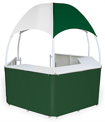 Green/White Trade Show Gazebo with 19" Deep Counters 8.5' Wide Green/White Trade Show Gazebo
