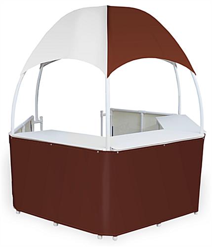 Burgundy/White Dome Kiosk with 10-Minute Assembly 8.5' Wide Burgundy/White Dome Kiosk