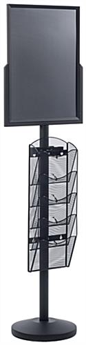18” x 24” Sign Post with 5 Mesh Literature Pockets Perfect for Bank Lobbies 18” x 24” Sign Post with 5 Mesh Literature Pockets, Stainless Steel