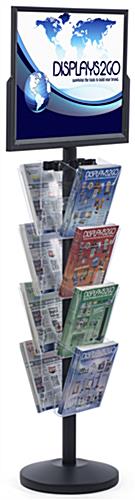 24” x 18” Sign Post with 8 Clear Literature Pockets Great for Shopping Malls 24” x 18” Sign Post with 8 Clear Literature Pockets, Floorstanding