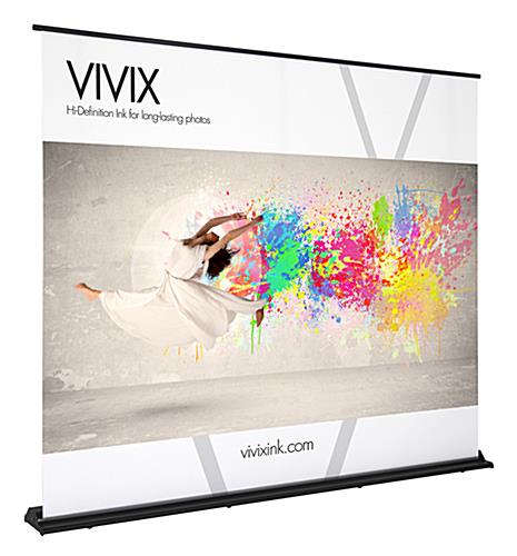 Custom Printed Retractable Backdrop Stand Custom printed 94"W retractable backdrop display