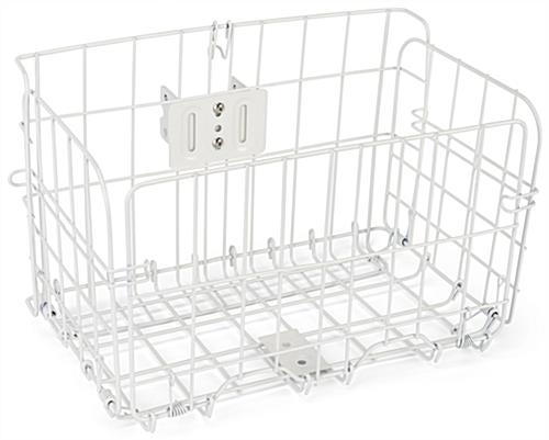 This White Folding Wire Basket Can be Height Adjustable White folding wire basket with hardware included