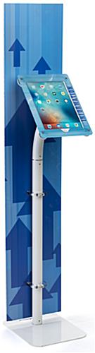 iPad Pro Kiosk with 60" Banner and Personalized UV Printed Graphics iPad Pro Kiosk with 60" Banner and Custom Graphics
