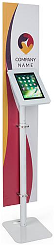 Custom Branded Tablet Security Stand with UV Printed Banner Custom Branded Tablet Security Stand with 12 x 60 Banner