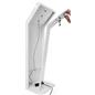 Graphic LED light box iPad stand with steel and aluminum cord system