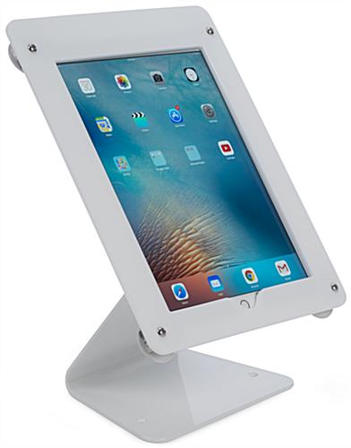 iPad Pro Swivel Stand, Acrylic Enclosure White iPad Pro Swivel Stand