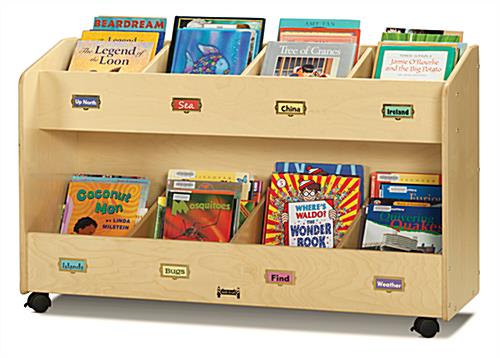 Childrens Book Storage Cart with Divided Compartments Childrens Book Storage Cart with 8 Compartments