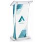UV Modern Lectern with Custom Design, Acrylic Construction