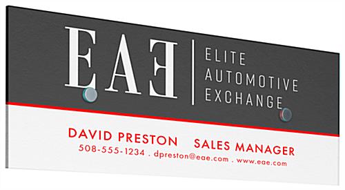 Workshop Series Acrylic Sign, Custom Print, 2 Standoffs - Clear Custom Acrylic Panel Wall Sign with 2 Standoffs