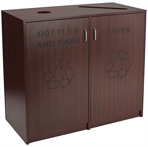 Mahogany Recycling Office Bins Recycling Office Bins with Mahogany Finish