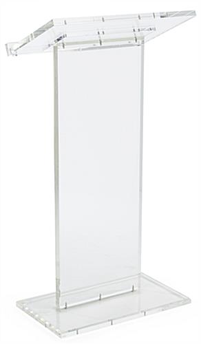 Acrylic Lectern Podium has (4) Rubber Feet Acrylic Lectern Podium has a Large Reading Surface