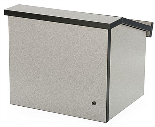 Folding Desktop Lectern Requires Little Storage Space Folding Desktop Lectern Is Only 5" Thick When Collapsed Closed