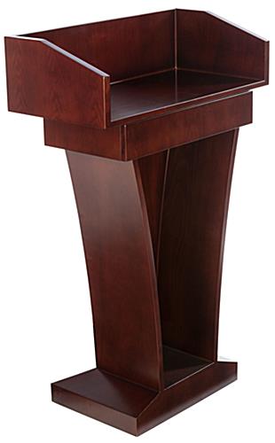 Hotel Podium has a Mahogany Finish Hotel Podium has Melamine Laminate