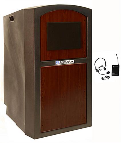 27" Wide Lectern with Sound System Lectern with Sound System and 2 Speakers