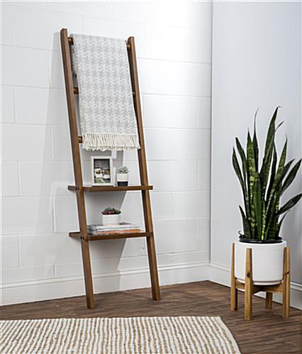 Leaning Ladder Rack Shelving for Home Use Leaning Ladder Rack Shelving with Mounting Brackets