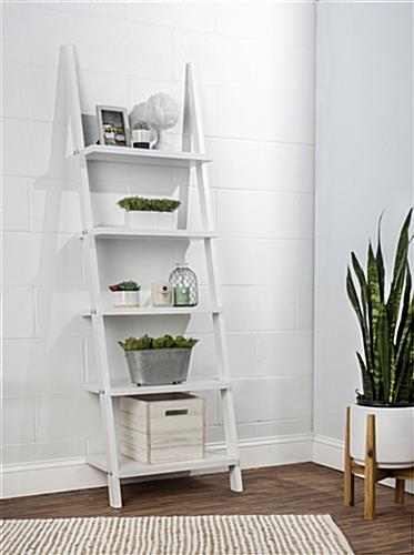 Leaning Ladder Shelves for Home Accessories Leaning Ladder Shelves with Non-Slip Feet