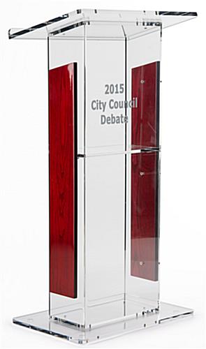 Custom Vinyl Printed Podium has a Large Reading Surface Custom Vinyl Printed Podium has a Large Reading Surface