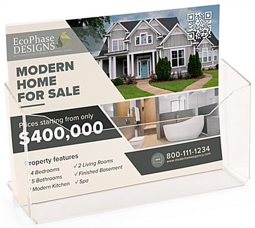 Acrylic Newspaper Display for Tabletop, 11"w, Recycled, Single Pocket - Clear Acrylic newspaper display