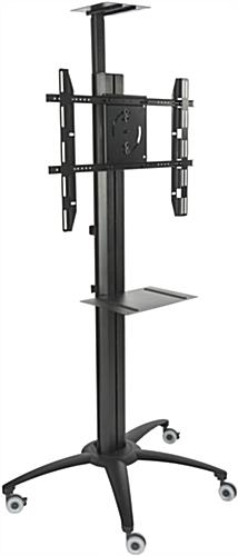 Powder Coated Flat Screen TV Trolley With Power Distribution Black Flat Screen TV Trolley With Power Distribution