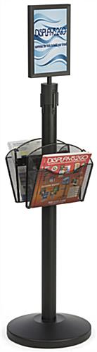 Stanchion w/ 2 Literature Pockets & Sign Frame, Shown Propped Stanchion w/ 2 Literature Pockets & Sign Frame for Promotional Use