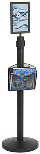 Stanchion w/ Literature Pocket & Sign Frame, Shown Propped Stanchion w/ Literature Pocket & Sign Frame for Magazines