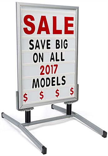 Portable Sign Board with Changeable Letters with Red Characters Silver Portable Sign Board with Changeable Letters