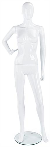 Gloss White Mannequin with Abstract Face Gloss White Mannequin with Detachable Arms