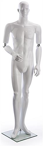 Front View Poseable Male Mannequin with Flexible Elbow Joints