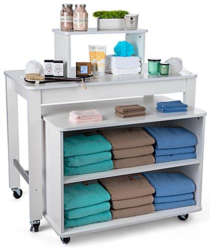 White Tiered Table with Nesting Shelves - 2-Piece Bundle White tiered table with nesting shelves set