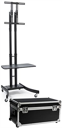 Includes a Travel Case Black Collapsible TV Stand with 28”W Shelf