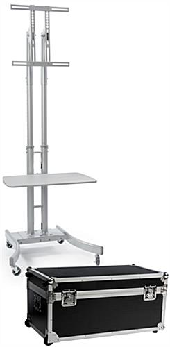 Includes a Travel Case Silver Collapsible TV Stand with 28”W Shelf
