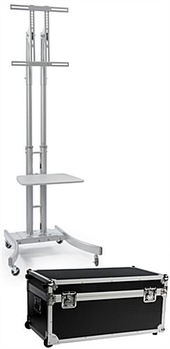 Easy Transport to Trade Shows Silver Portable TV Rack Includes Travel Case