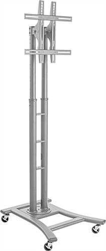 Features 8 Height Adjustments and a Tilting Bracket Silver LED TV Stand