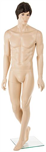 Male Retail Mannequin with Brown Wig Apparel Display Male Retail Mannequin with Brown Wig and Muscular Build