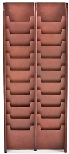 Red Mahogany Magazine Stand has (20) Pockets Red Mahogany Magazine Stand