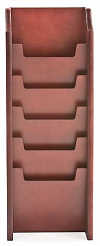 5 Pocket Mahogany Magazine Rack is Wall Mounting 5 Pocket Mahogany Magazine Rack