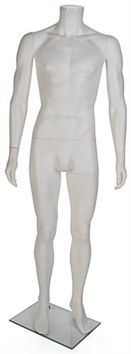White Headless Male Mannequin with Broad Shoulders PP Plastic White Headless Male Mannequin