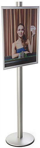 Propped View of 22x28 Snap Open Display Stand Silver 22x28 Snap Open Display Stand