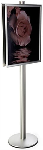Propped View of 22x28 Sign Display Stand Silver 22x28 Sign Display Stand