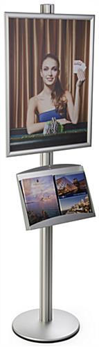 Aluminum 22x28 Poster Display Stand with Literature Holder 22x28 Poster Display Stand with Literature Holder, Metal